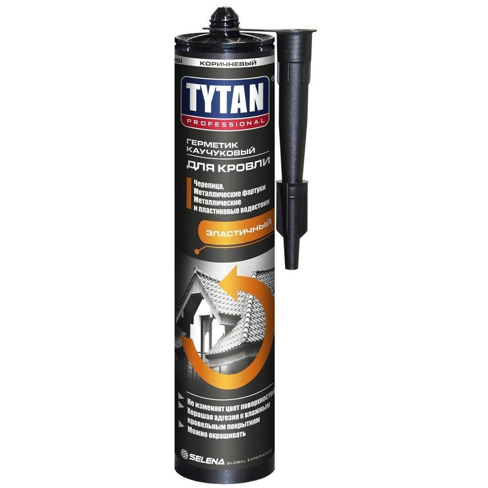 фотография товара Титан / Тytan professional герметик каучуковый для кровли коричневый 310 мл 